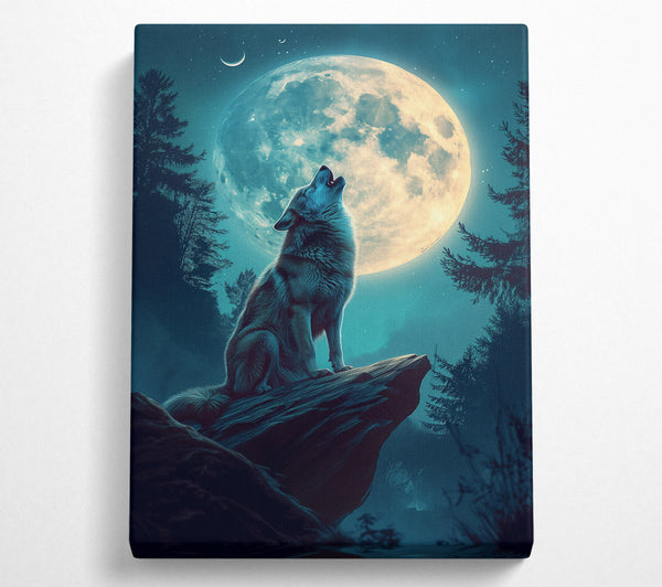  A Canvas Print of Blue Moon Howl Canvas Wall Art