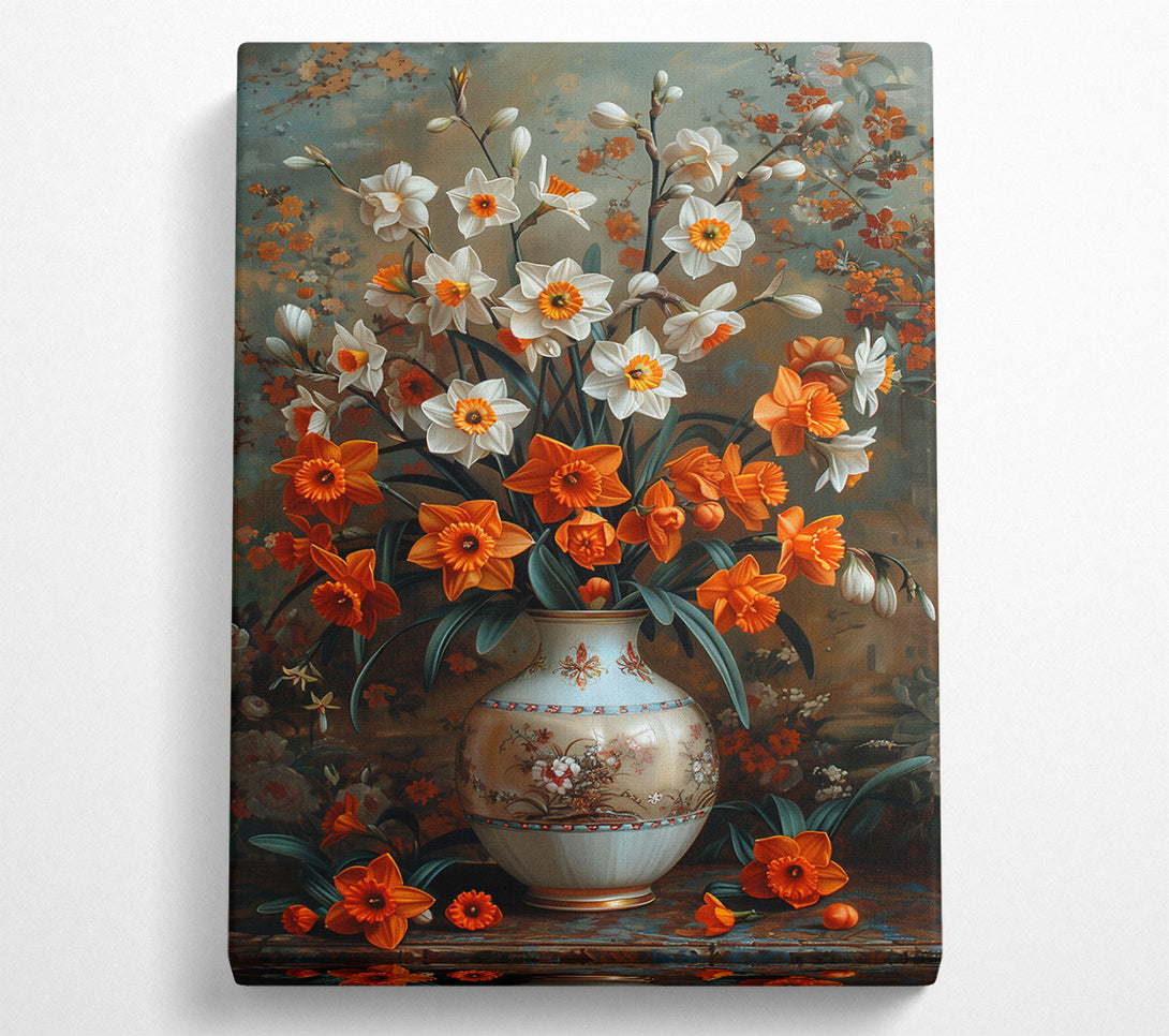 A Canvas Print of Daffodils In A Vase Canvas Print