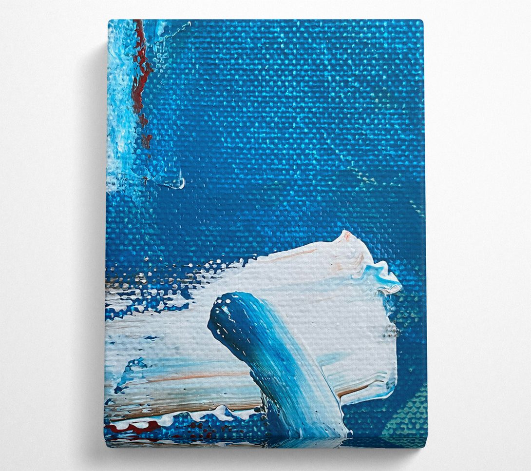  A Canvas Print of Azure Brushstrokes Canvas Wall Art