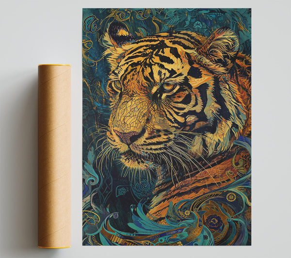 Golden Tiger Gaze Print