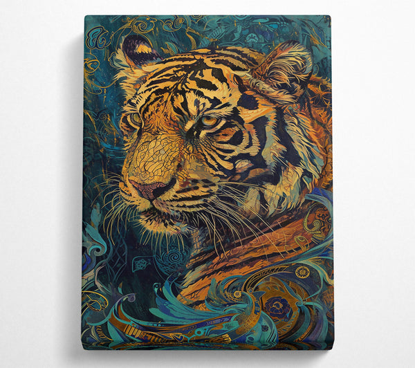  A Canvas Print of Golden Tiger Gaze Canvas Art