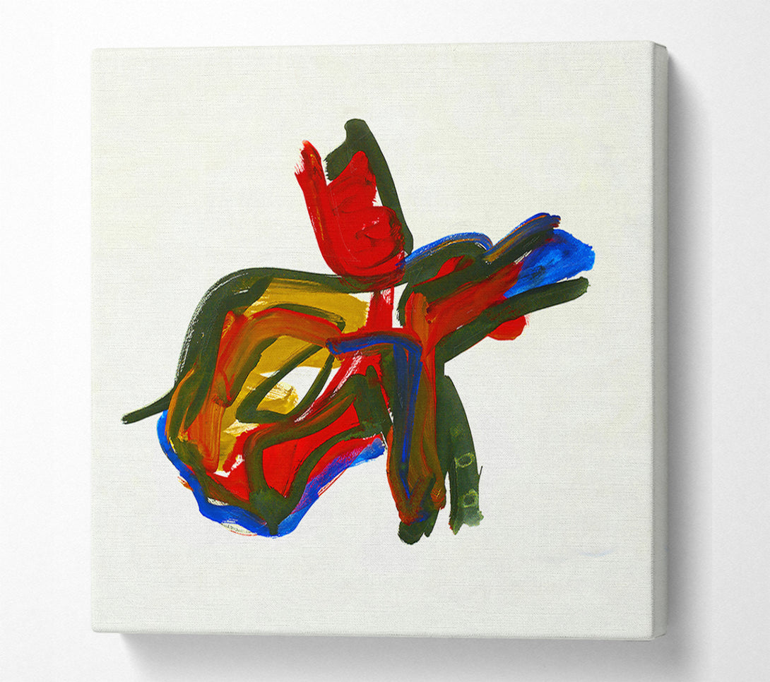  A Canvas Print of Crimson Abstract Dance Canvas Art
