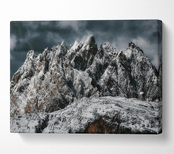 A Canvas Print of White Peaks In Grey Canvas Wall Art