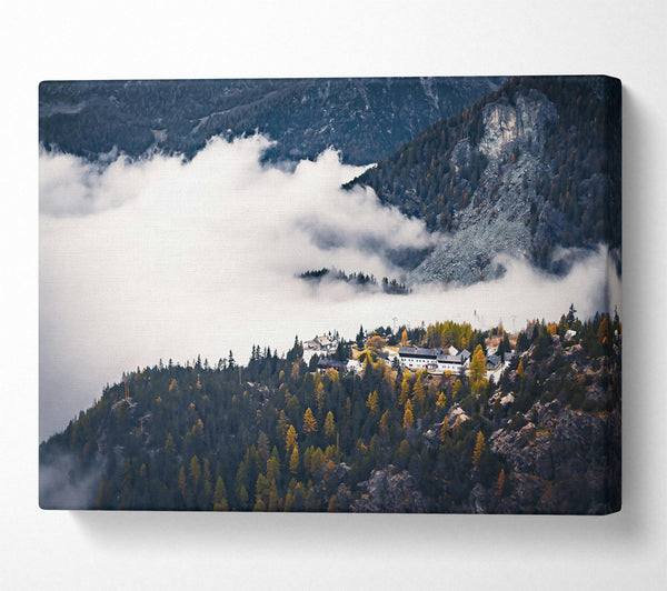  A Canvas Print of White Clouds Over Pines Canvas Print