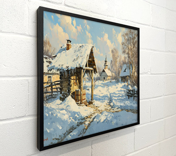 Snowy Village Well
