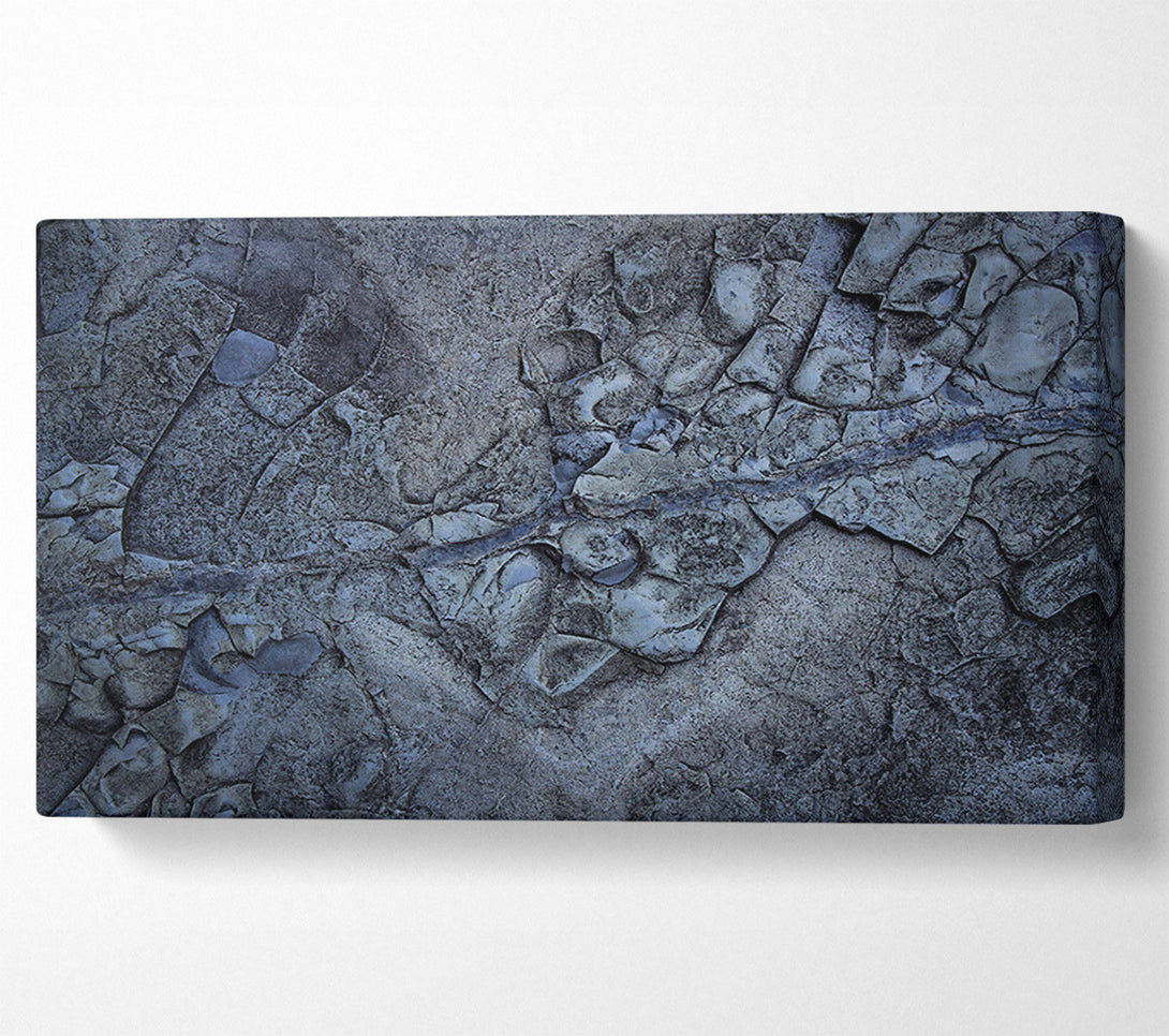  A Canvas Print of Midnight Blue Cracked Earth Canvas Wall Art