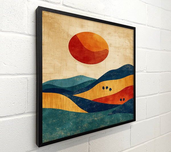 Red Sun Over Hills