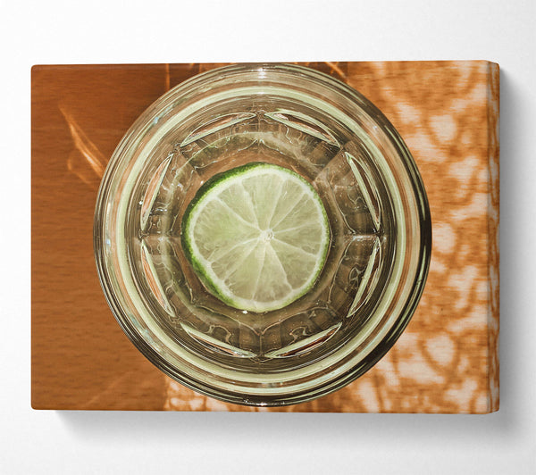  A Canvas Print of Lime Slice In Glass Canvas Print