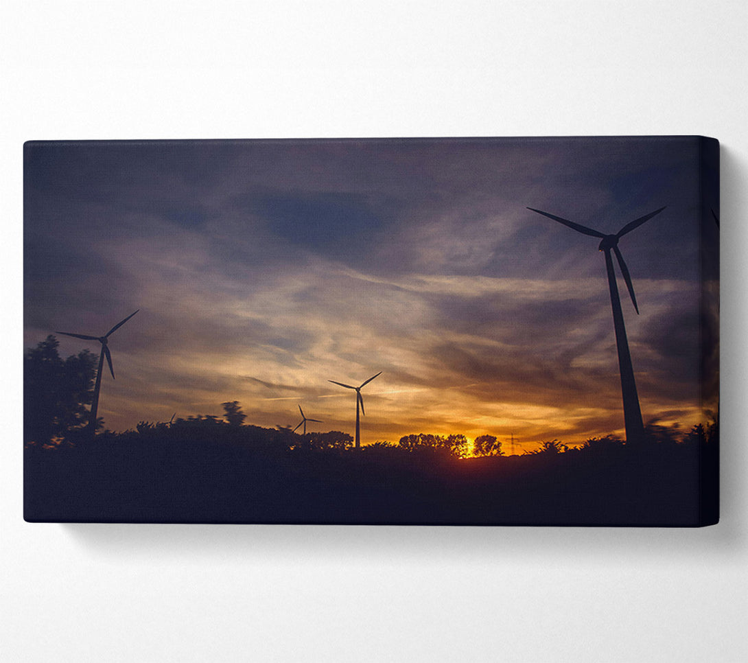  A Canvas Print of Golden Wind Farm Canvas Wall Art