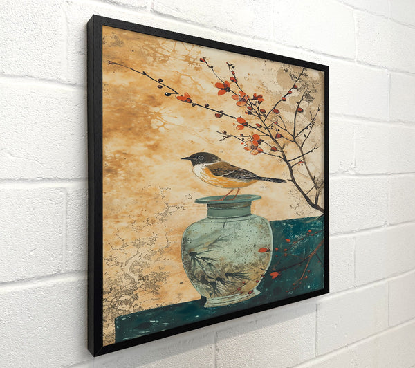 Teal Branching Bird