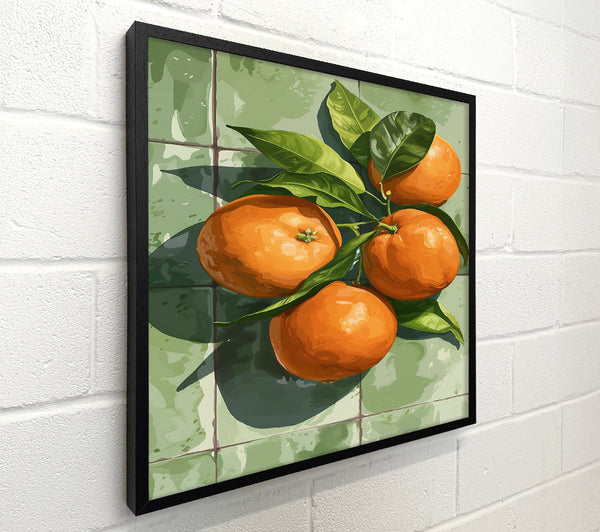 Orange On Green Tiles