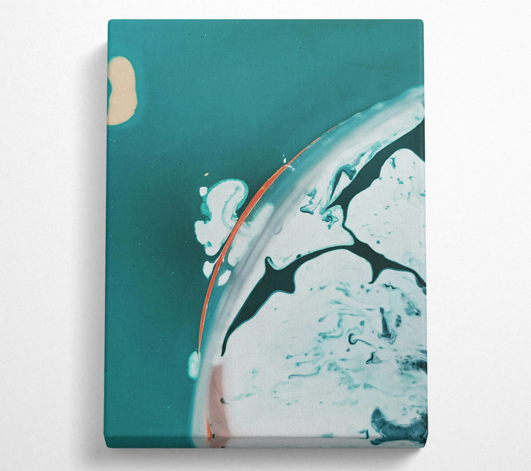  A Canvas Print of Teal Swirling Abstract Canvas Wall Art