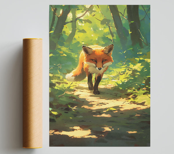 Orange Fox Path Giclee Print