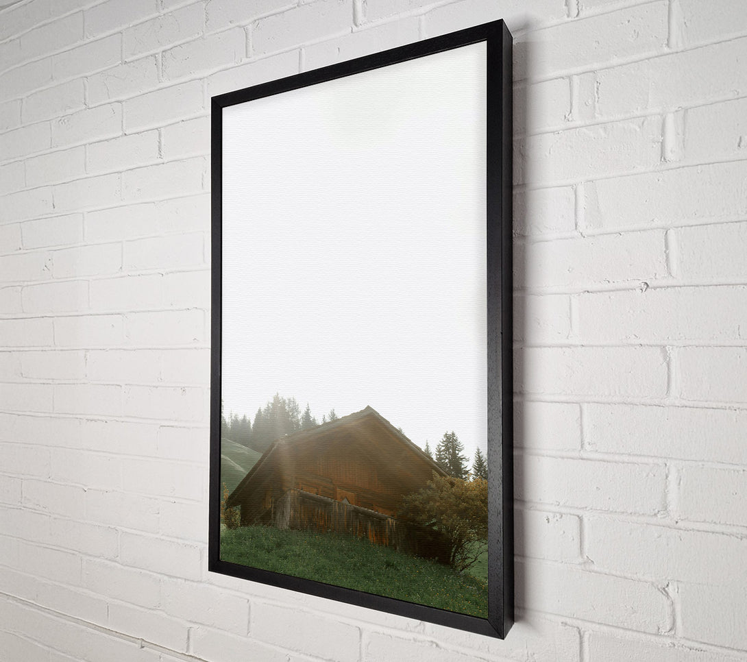  A Canvas Print of Golden Cabin In Mist Canvas Wall Art