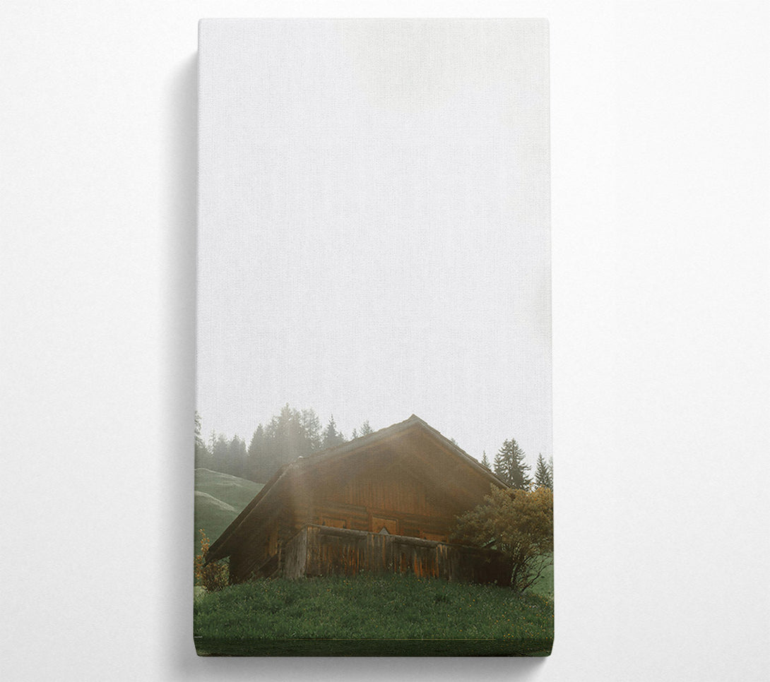  A Canvas Print of Golden Cabin In Mist Canvas Wall Art