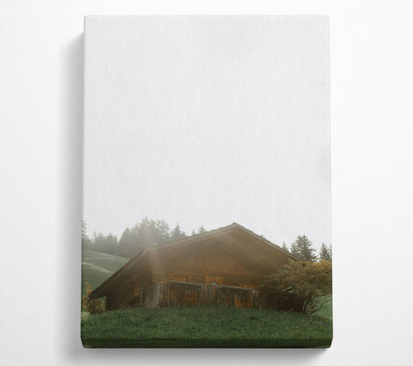  A Canvas Print of Golden Cabin In Mist Canvas Wall Art