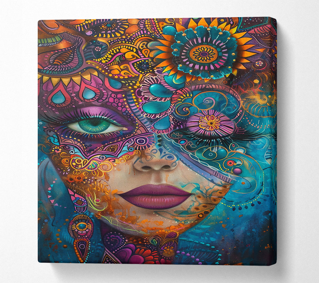  A Canvas Print of Golden Blue Dreamscape Canvas Art