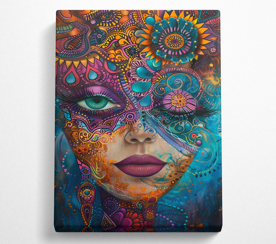  A Canvas Print of Golden Blue Dreamscape Canvas Art
