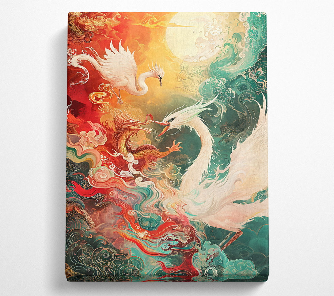  A Canvas Print of Azure Dragon'S Embrace Canvas Wall Art