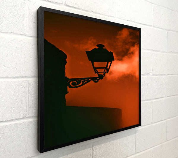 Crimson Silhouette Lamppost