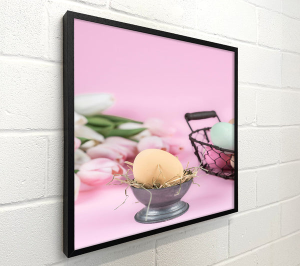 Pale Egg In Pink Nest
