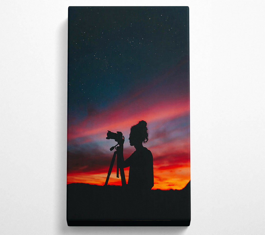  A Canvas Print of Crimson Night Sky Capture Canvas Print