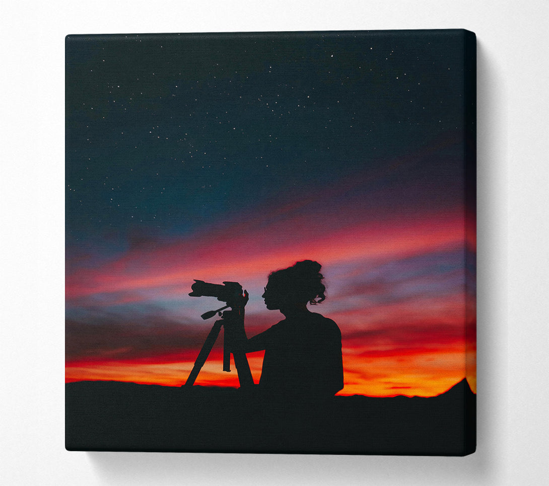  A Canvas Print of Crimson Night Sky Capture Canvas Print