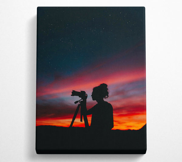  A Canvas Print of Crimson Night Sky Capture Canvas Print