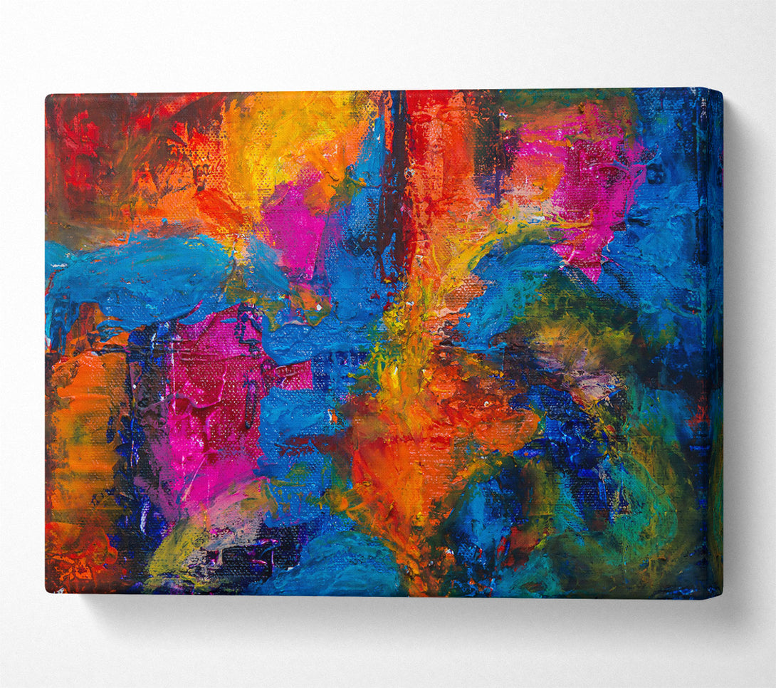  A Canvas Print of Blue Abstract Expressionism Canvas Art