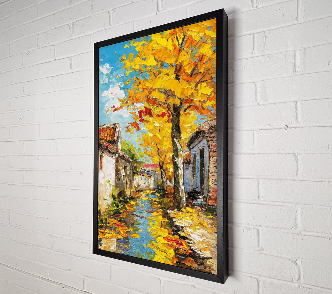  A Canvas Print of Golden Autumn Village Canvas Print