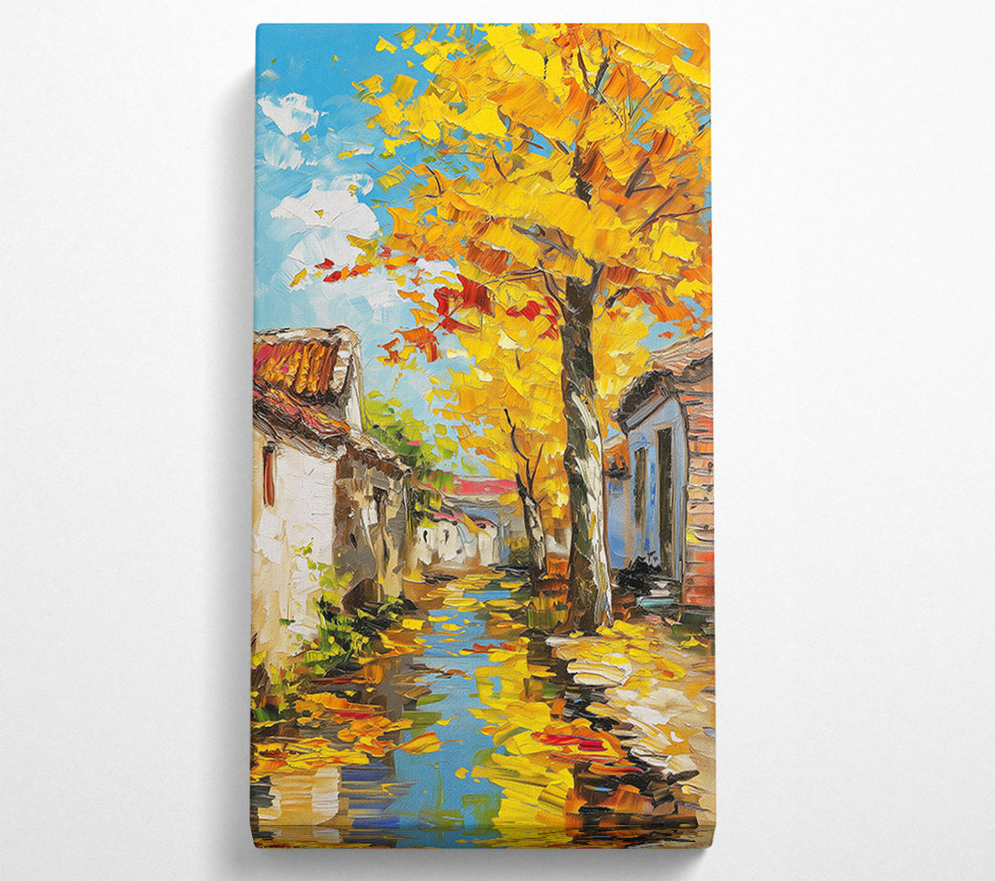  A Canvas Print of Golden Autumn Village Canvas Print
