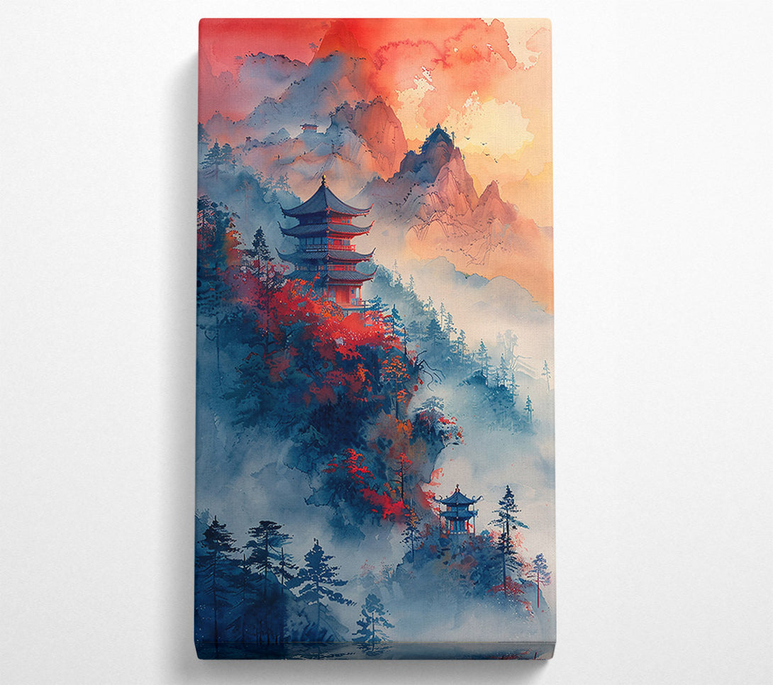  A Canvas Print of Crimson Temple Mist Canvas Wall Art