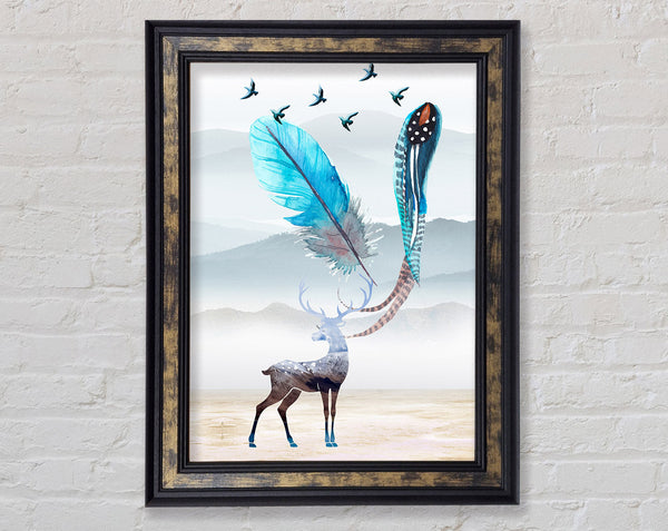 Deer Feather Look Framed Print