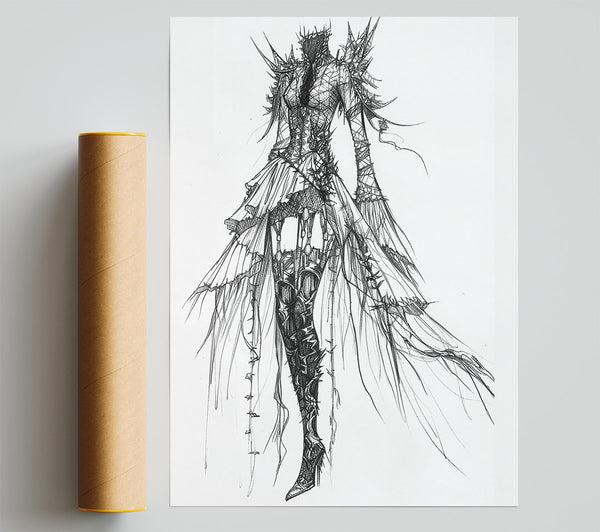 Black Thorn Dress Poster