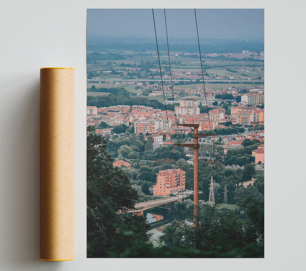 Peach Cityscape View Poster