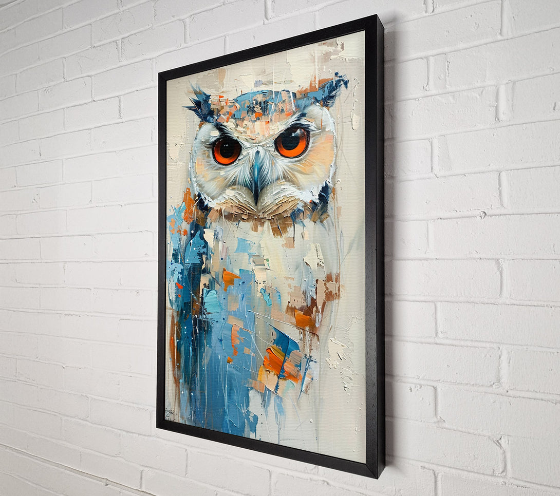  A Canvas Print of Azure Owl Gaze Canvas Wall Art