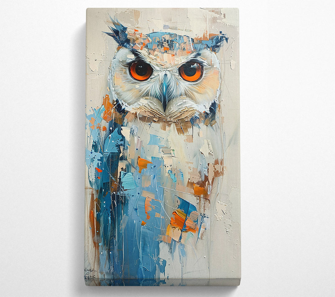  A Canvas Print of Azure Owl Gaze Canvas Wall Art