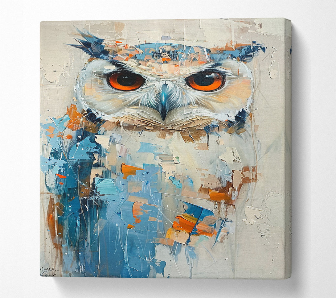 A Canvas Print of Azure Owl Gaze Canvas Wall Art