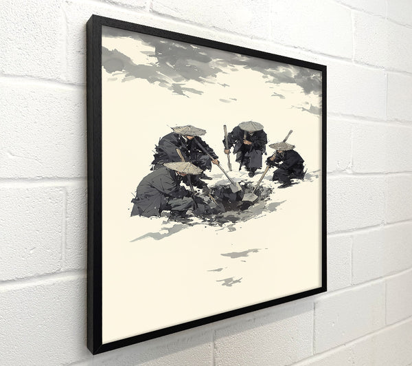 Grey Monks Digging