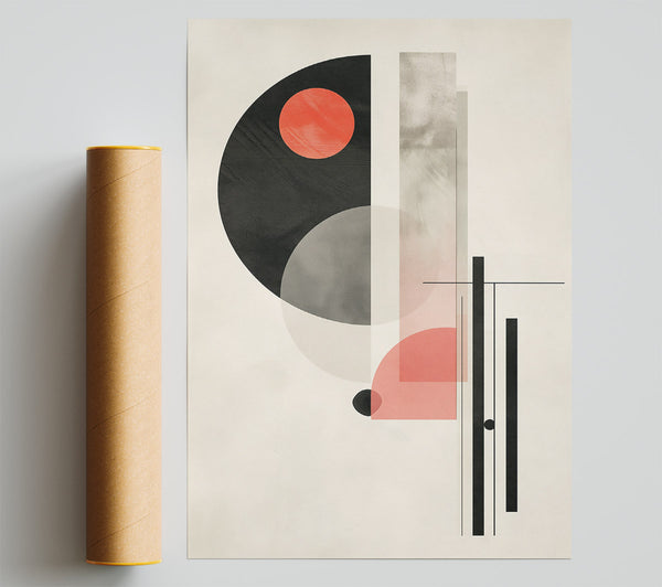 Coral Geometric Forms Poster