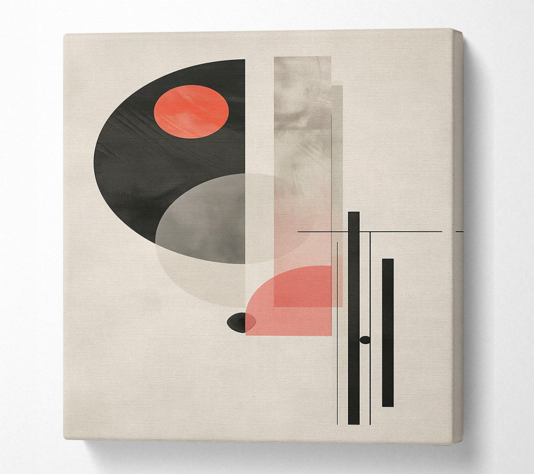  A Canvas Print of Coral Geometric Forms Canvas Print