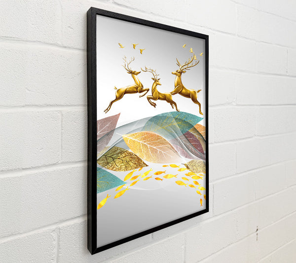 Deer Jumping Over Leaf'S