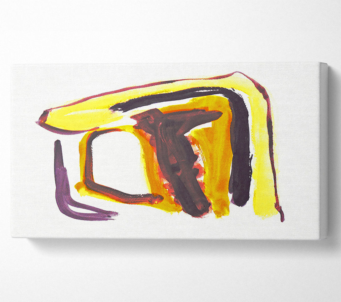  A Canvas Print of Golden Abstract Form Canvas Art