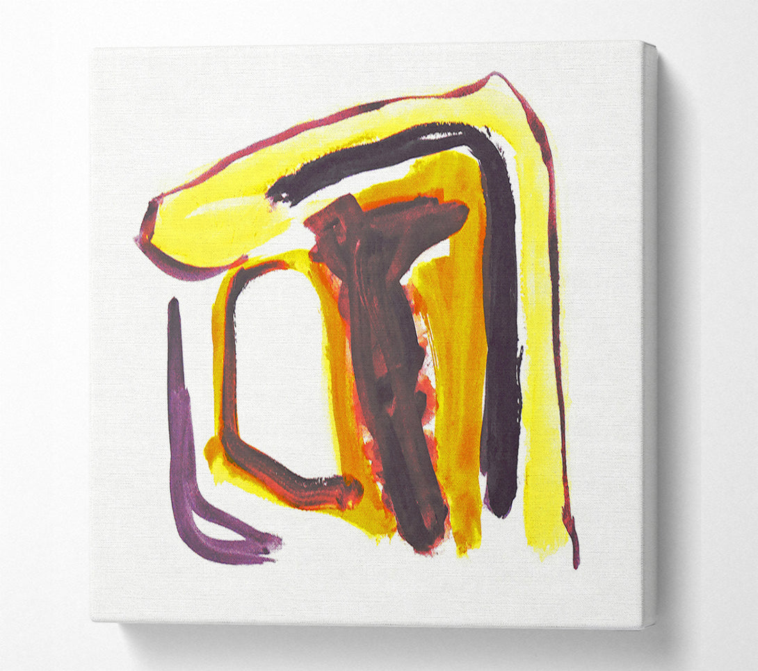  A Canvas Print of Golden Abstract Form Canvas Art
