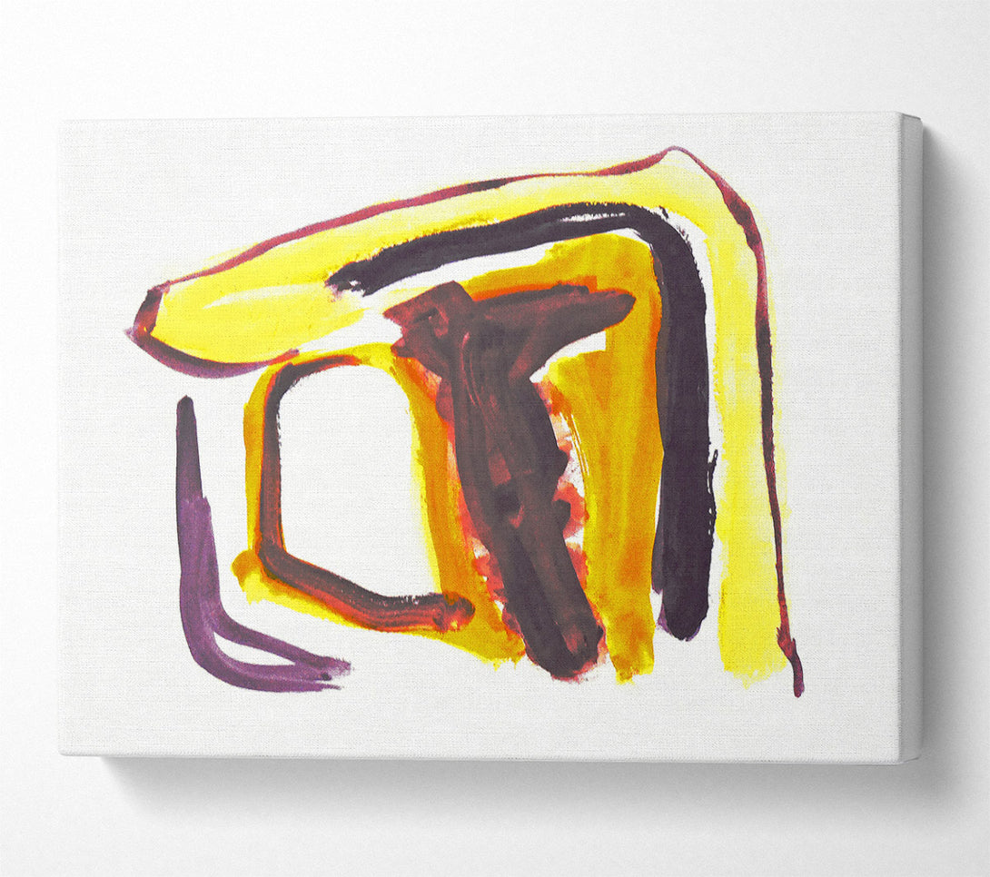  A Canvas Print of Golden Abstract Form Canvas Art