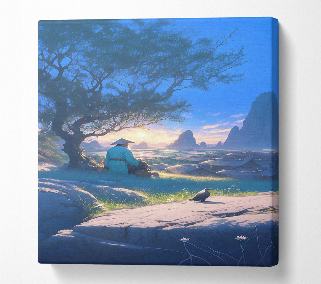  A Canvas Print of Blue Morning Tranquility Canvas Art
