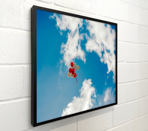 Red Balloons In Blue Sky