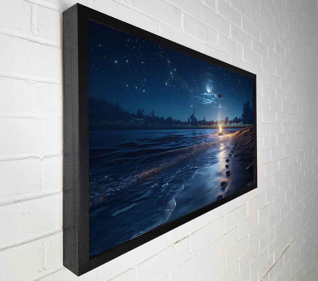  A Canvas Print of Blue Night Fire Canvas Wall Art