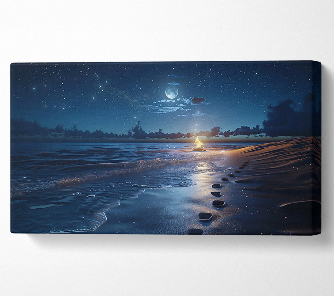  A Canvas Print of Blue Night Fire Canvas Wall Art