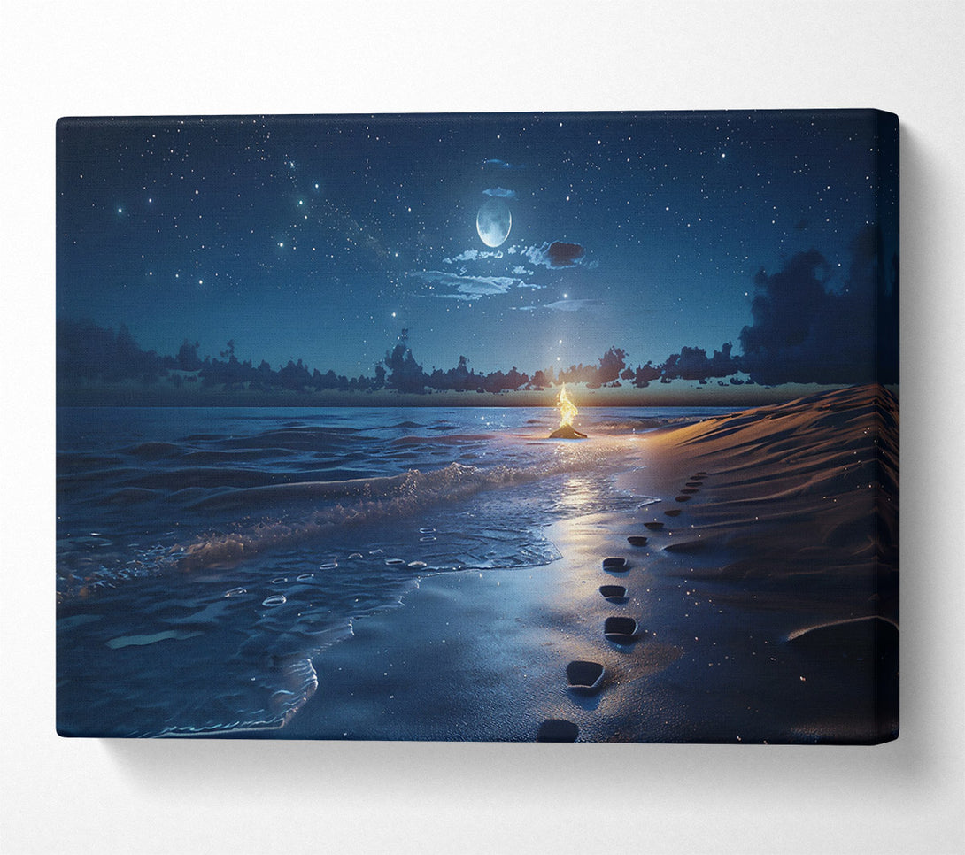  A Canvas Print of Blue Night Fire Canvas Wall Art